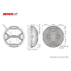 OPTIQUE DE PHARE LED THUNDERBOLT Ø 170mm - KOSO - 223-200