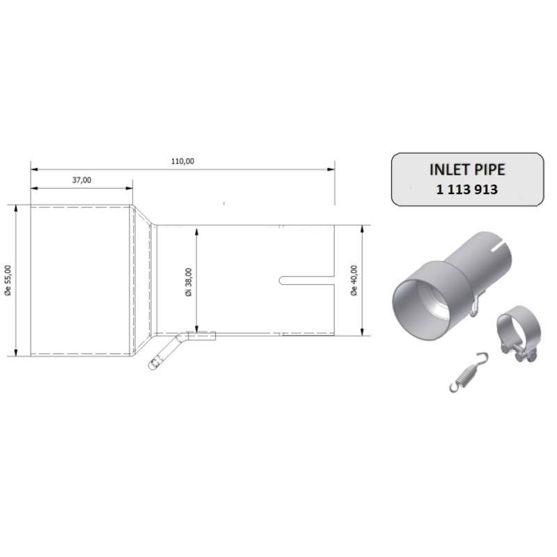 Tube de raccordement MIVV 55 - 38 mm