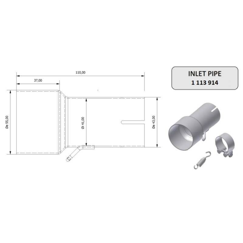 Tube de raccordement MIVV 55 - 41 mm