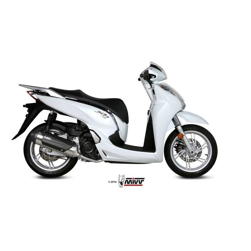 Ligne complète MIVV Urban inox/silencieux inox/casque ABS noir Honda SH300