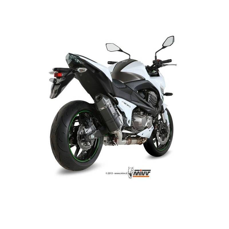 Silencieux MIVV Speed Edge inox brossé noir Kawasaki Z800