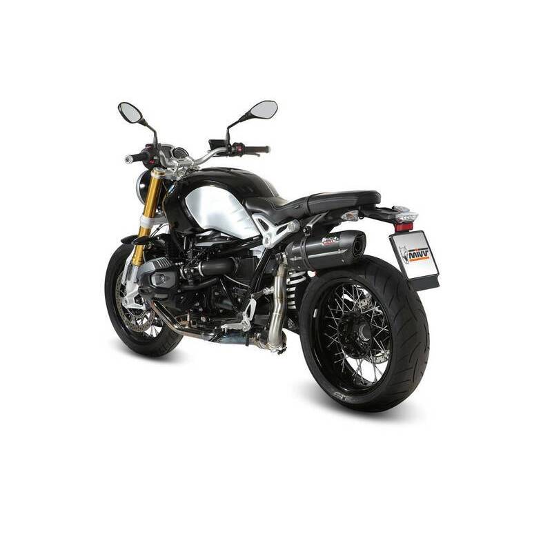 Silencieux MIVV Suono inox brossé noir/casquette carbone BMW R1200 nineT