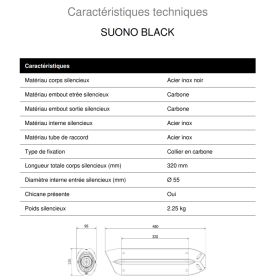 Silencieux noir homologué Suono MIVV KT.018.L9 / KTM 1290 Superduke GT 2016+