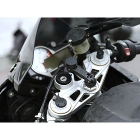 Support téléphone sur té pour demi-guidon de moto Shapeheart