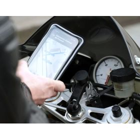 Support téléphone sur té pour demi-guidon de moto Shapeheart