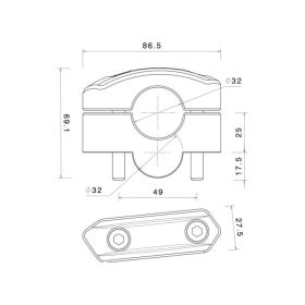 Kit pontets pour guidon d'origine BMW R1300GS - Rizoma ZBW111