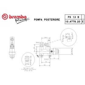 Maitre cylindre arrière BREMBO PS13 à poussoir