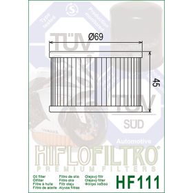 Filtre a huile Hiflofiltro HF111