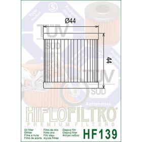 Filtre a huile Hiflofiltro HF139