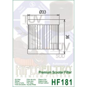 Filtre a huile Hiflofiltro HF181