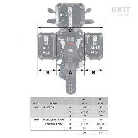 Kit valises BMW R1300GS - Unit Garage Atlas 47 / 41L Black