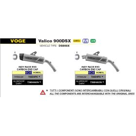 Silencieux homologué Voge Valico 900DSX 2024+ / Arrow 72654PK