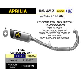 Ligne complète Titane Homologué Aprilia RS 457 2024+ / PISTA Arrow 71968PT