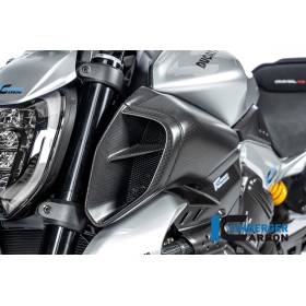 Cache du tube d’air gauche Ducati Diavel V4 de 2023 mat - Ilmberger Carbon