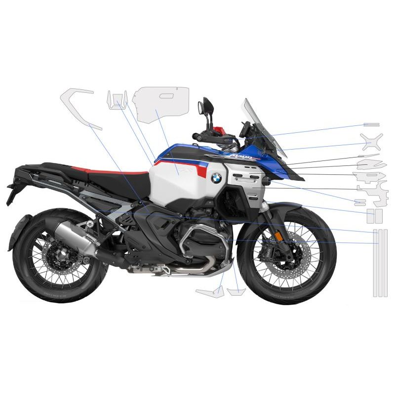 Kit complet protection peinture BMW R1300GS ADV Torphy + Triple - Wunderlich PremiumShield