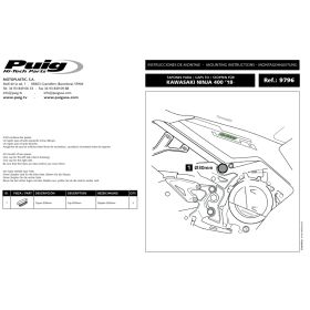 Bouchons de cadre Kawasaki Ninja 400/500, Z400/500 - Puig 9796N