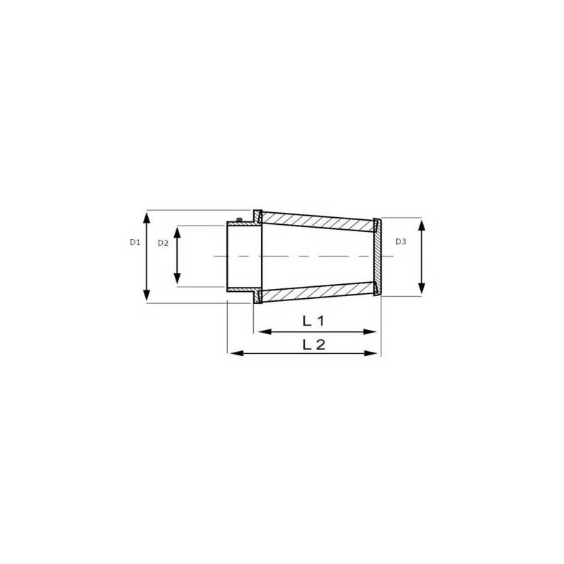 FILTRE A AIR CONIQUE UNIVERSEL D1:120 D2:70 D3:100 L1:152 L2:170 - CONB70-2CRS-WP