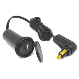 Câble de charge pour sacoche de réservoir avec fiche d'angle DIN et prise USB A & C (BAAS USB17) noir