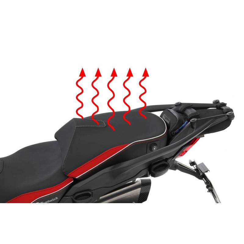 Wunderlich Selle passager chauffante AKTIVKOMFORT noir-rouge - Ducati Multistrada V4