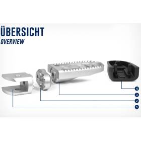 Wunderlich Adaptateur Vario EVO1 (paire) argent 23mm