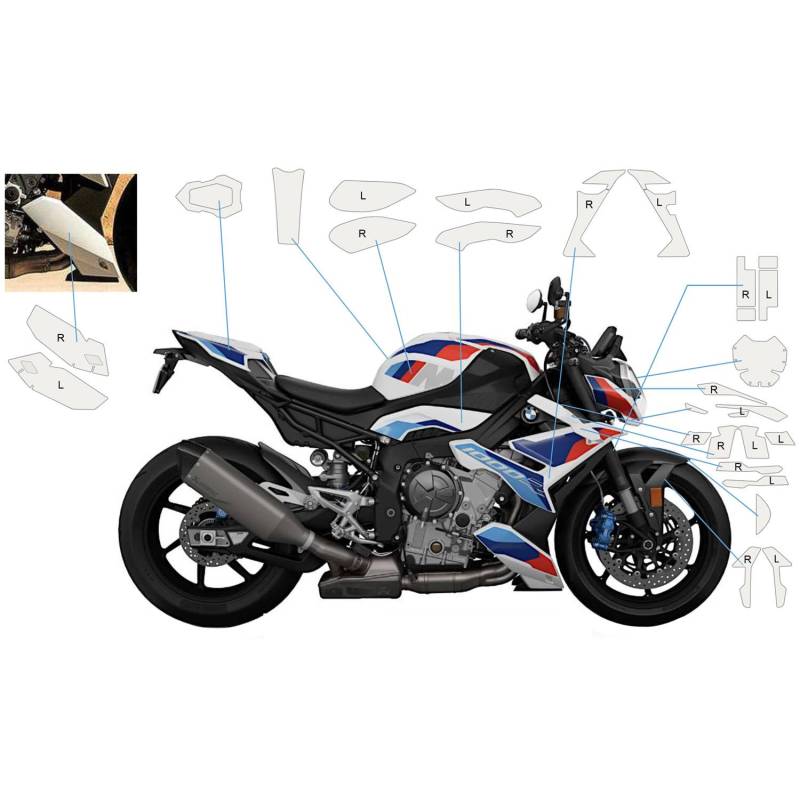 Kit complete de protection de peinture PremiumShield BMW M1000 R transparent