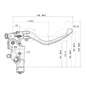 Maitre cylindre frein BREMBO PR15RCS Levier Court